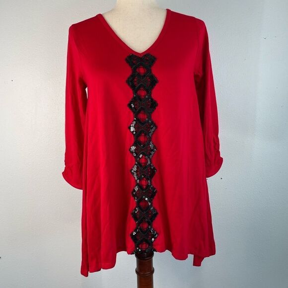 NWT August Silk V-Neck Top Size S - Picture 1 of 7